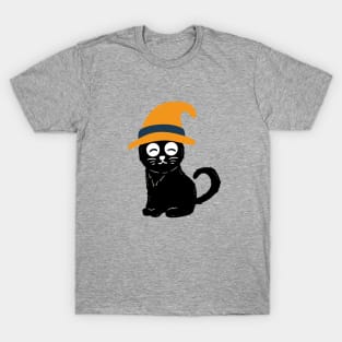 Witch Cat in Halloween T-Shirt